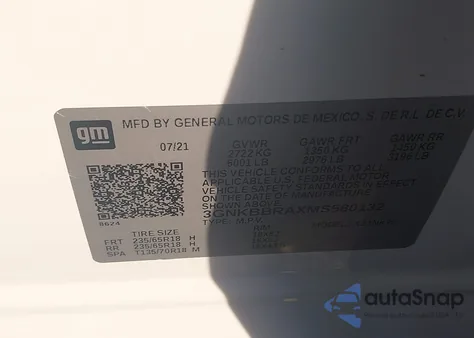 2021 Chevrolet Blazer Fwd 1Lt z USA, uszkodzony, nr VIN 3GNKBBRAXMS580132